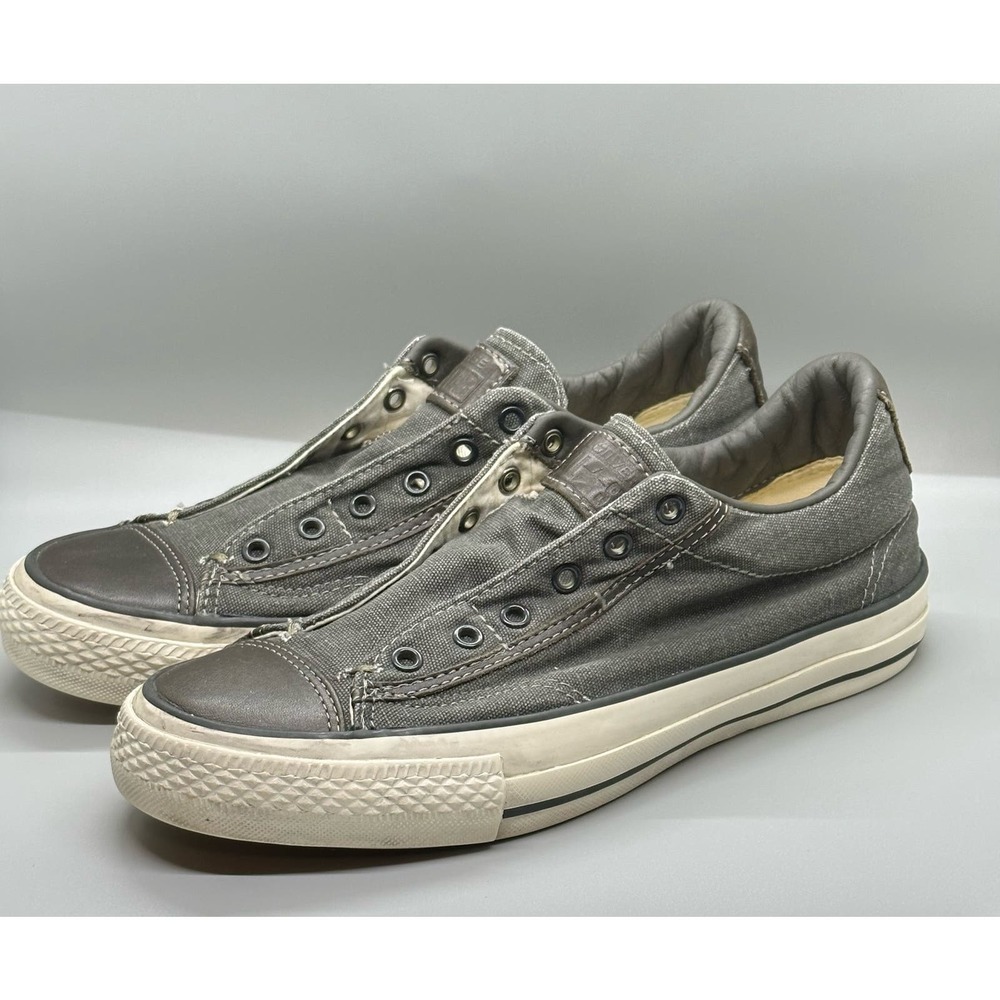 Converse Chuck Taylor X John Varvatos Laceles Slip-On Shoes Dark Gray Sz 6